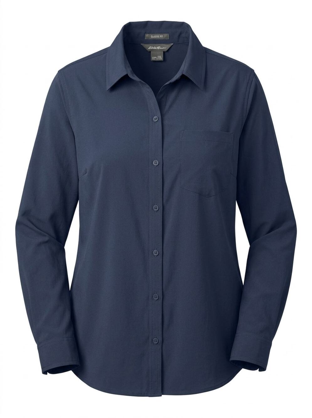 Eddie Bauer Classic Fit Blue Long Sleeve Button-Up Shirt Women Size 2XL